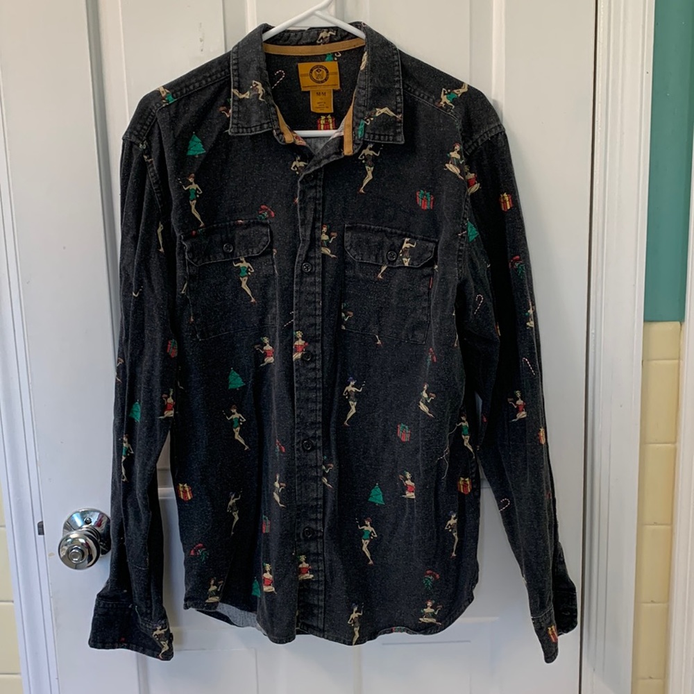 Vintage Pin Up Girl Stalpleford Button Up Shirt M